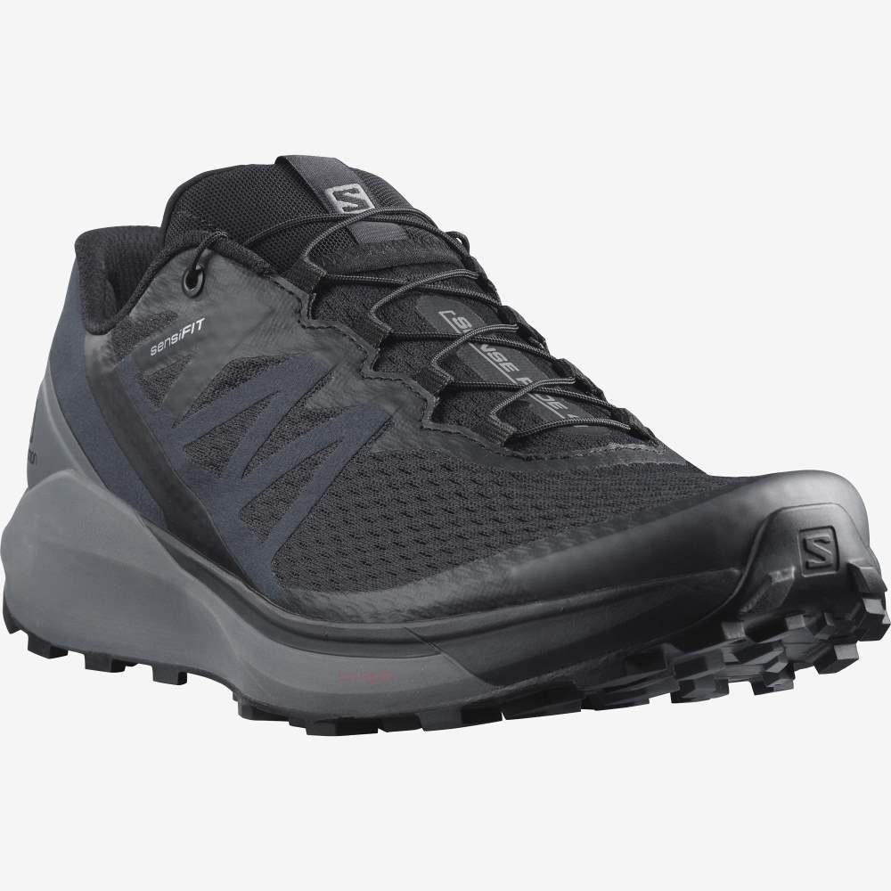Black Salomon Sense Ride 4 Men's Trail Running Shoes | 170562XAQ