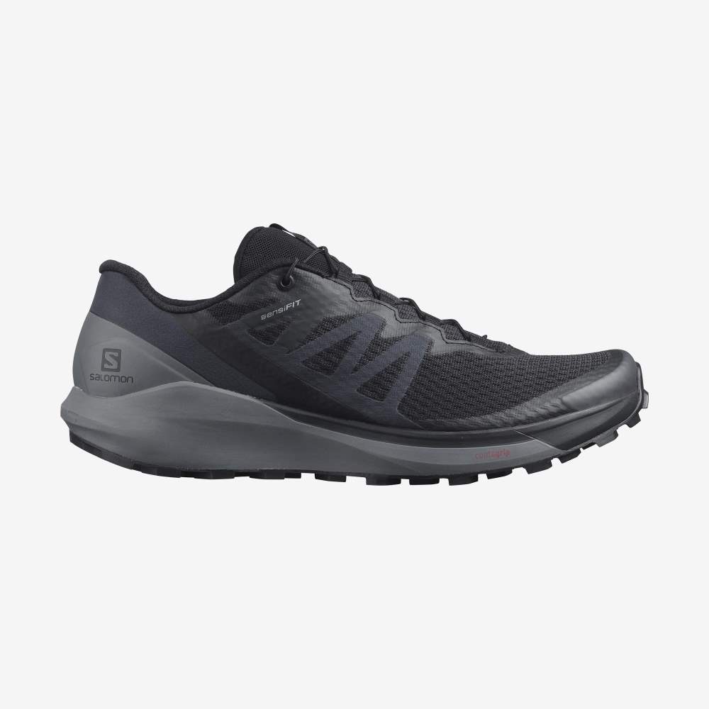 Black Salomon Sense Ride 4 Men\'s Trail Running Shoes | 170562XAQ