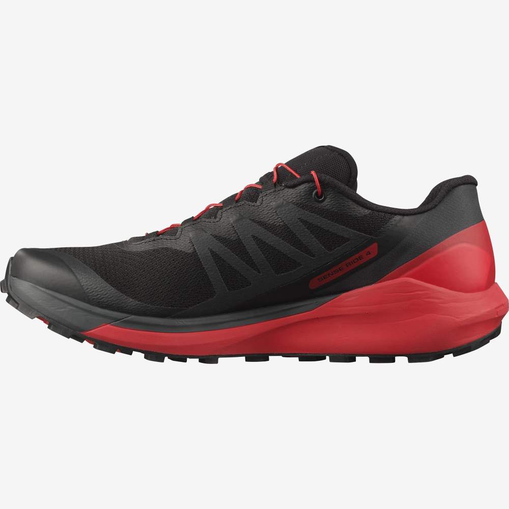 Black Salomon Sense Ride 4 Men's Trail Running Shoes | 283945EOK