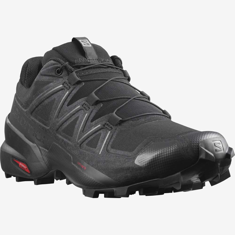 Black Salomon Speedcross 5 Men's Trail Running Shoes | 386194RVU