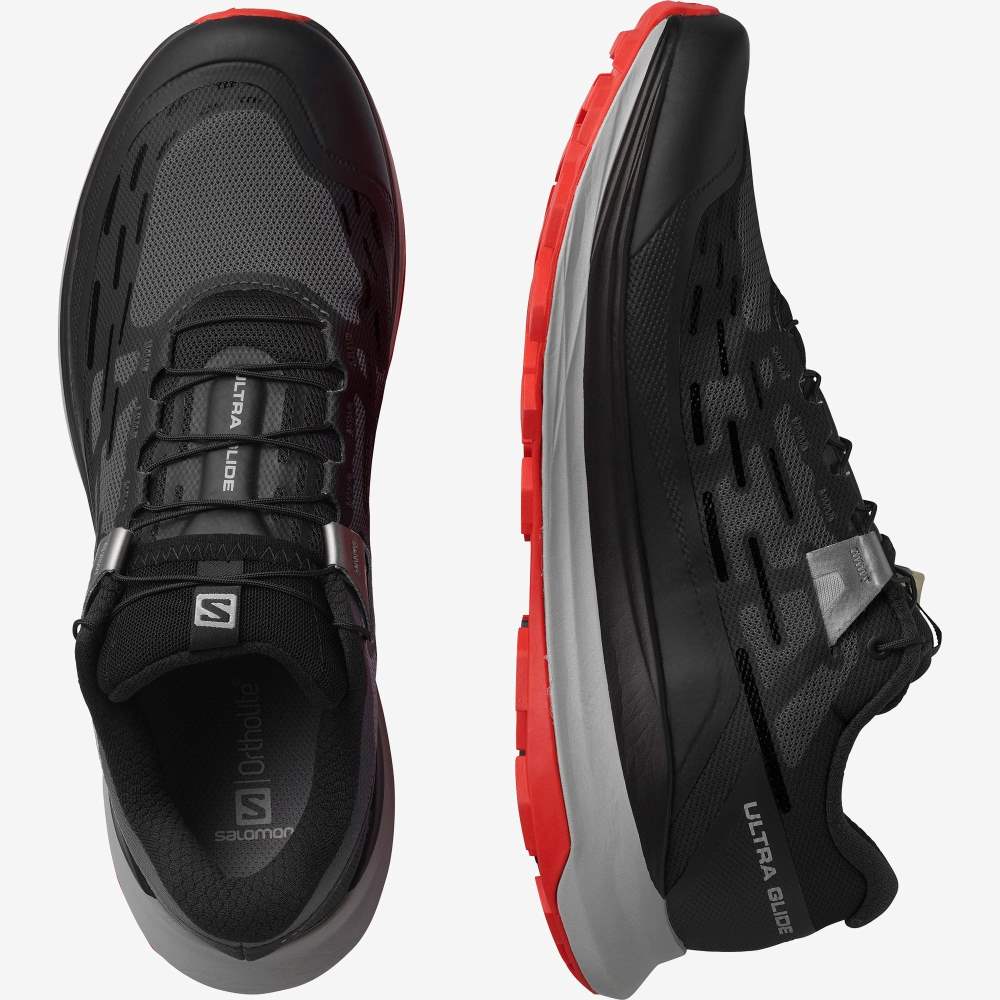 Black Salomon Ultra Glide Men's Trail Running Shoes | 405379SGP
