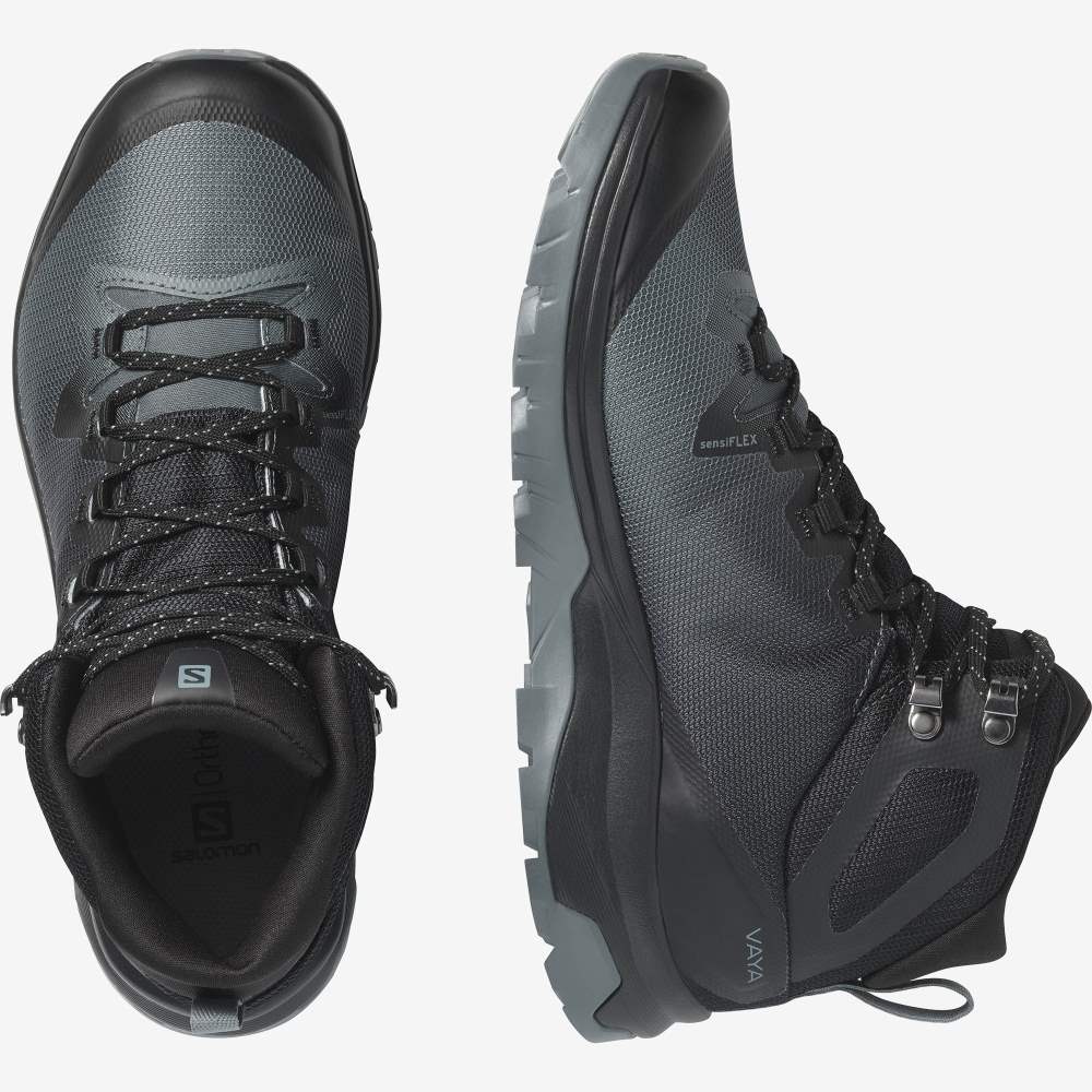 Black Salomon Vaya Mid Gore-Tex Women's Hiking Shoes | 428615JDO