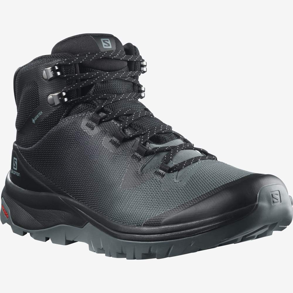 Black Salomon Vaya Mid Gore-Tex Women's Hiking Shoes | 428615JDO