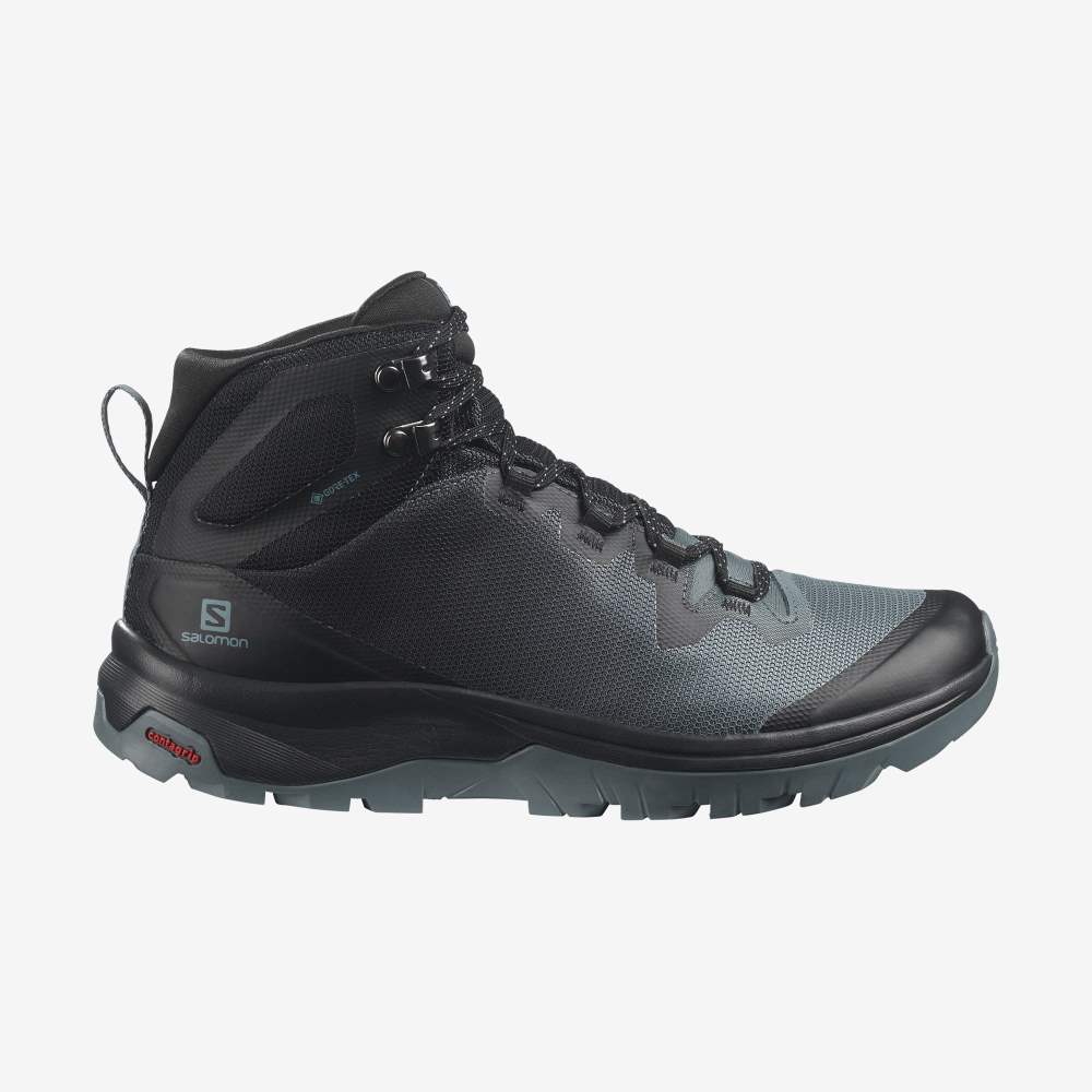 Black Salomon Vaya Mid Gore-Tex Women\'s Hiking Shoes | 428615JDO