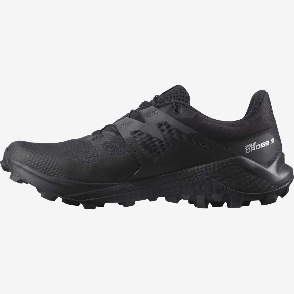 Black Salomon Wildcross 2 Gore-Tex Men's Trail Running Shoes | 918437KNC