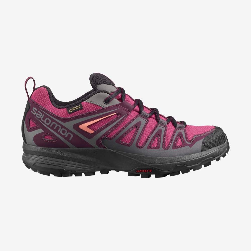 Black Salomon X Crest Gore-Tex Women\'s Hiking Shoes | 568492NBT
