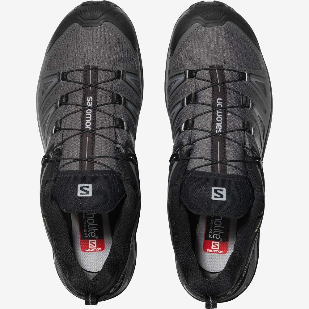 Black Salomon X Ultra 3 Gore-Tex Men's Hiking Shoes | 347920ZUH