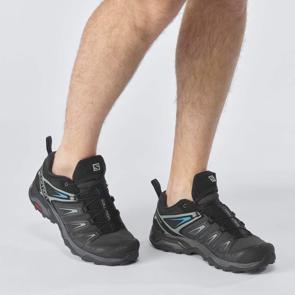 Black Salomon X Ultra 3 Men's Hiking Shoes | 176029MSN