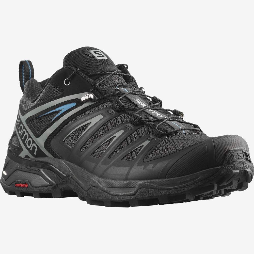 Black Salomon X Ultra 3 Men's Hiking Shoes | 176029MSN
