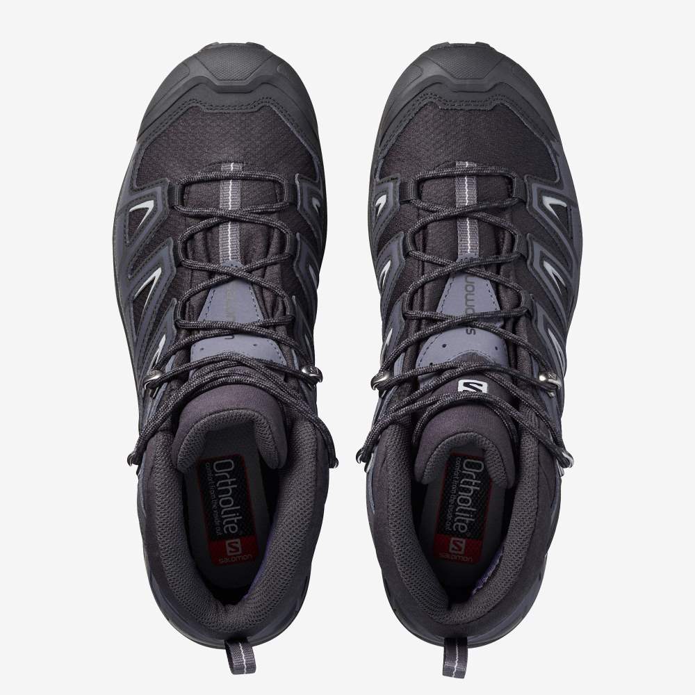 Black Salomon X Ultra 3 Mid Gore-Tex Men's Hiking Shoes | 710238FMJ