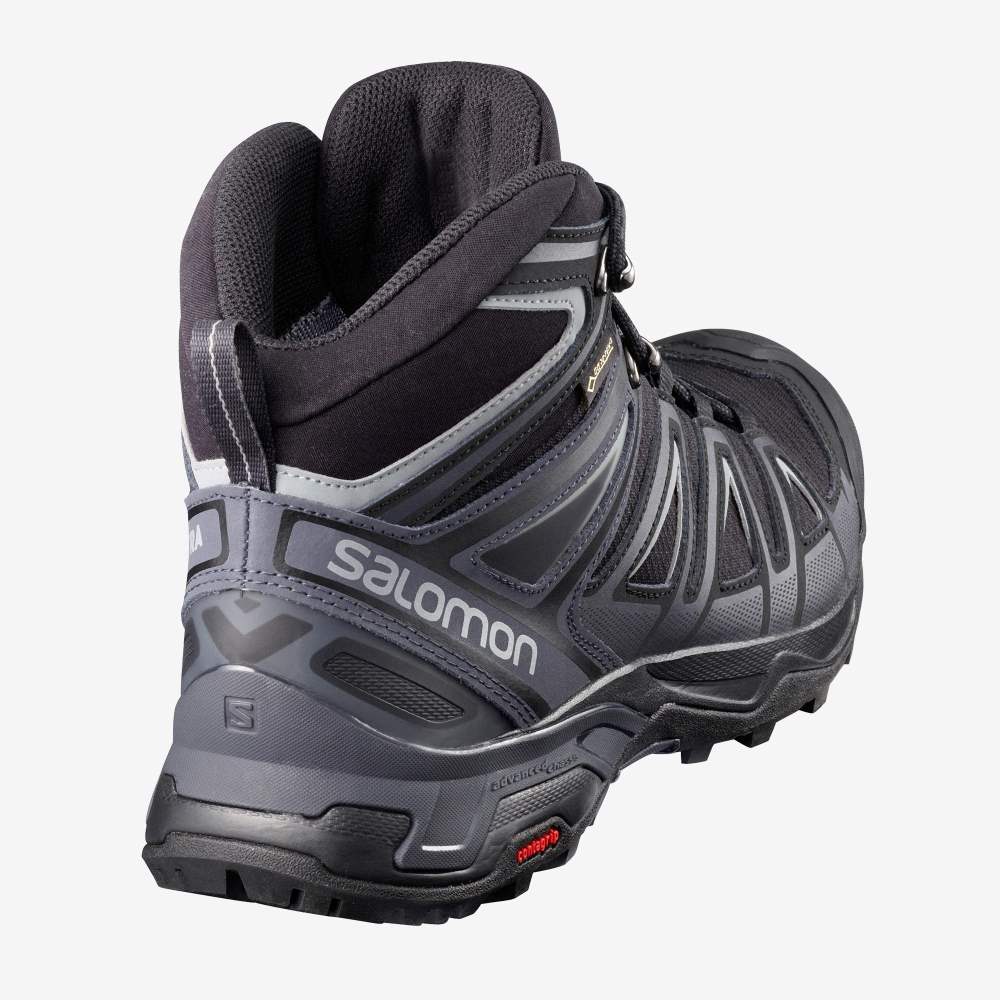 Black Salomon X Ultra 3 Mid Gore-Tex Men's Hiking Shoes | 710238FMJ