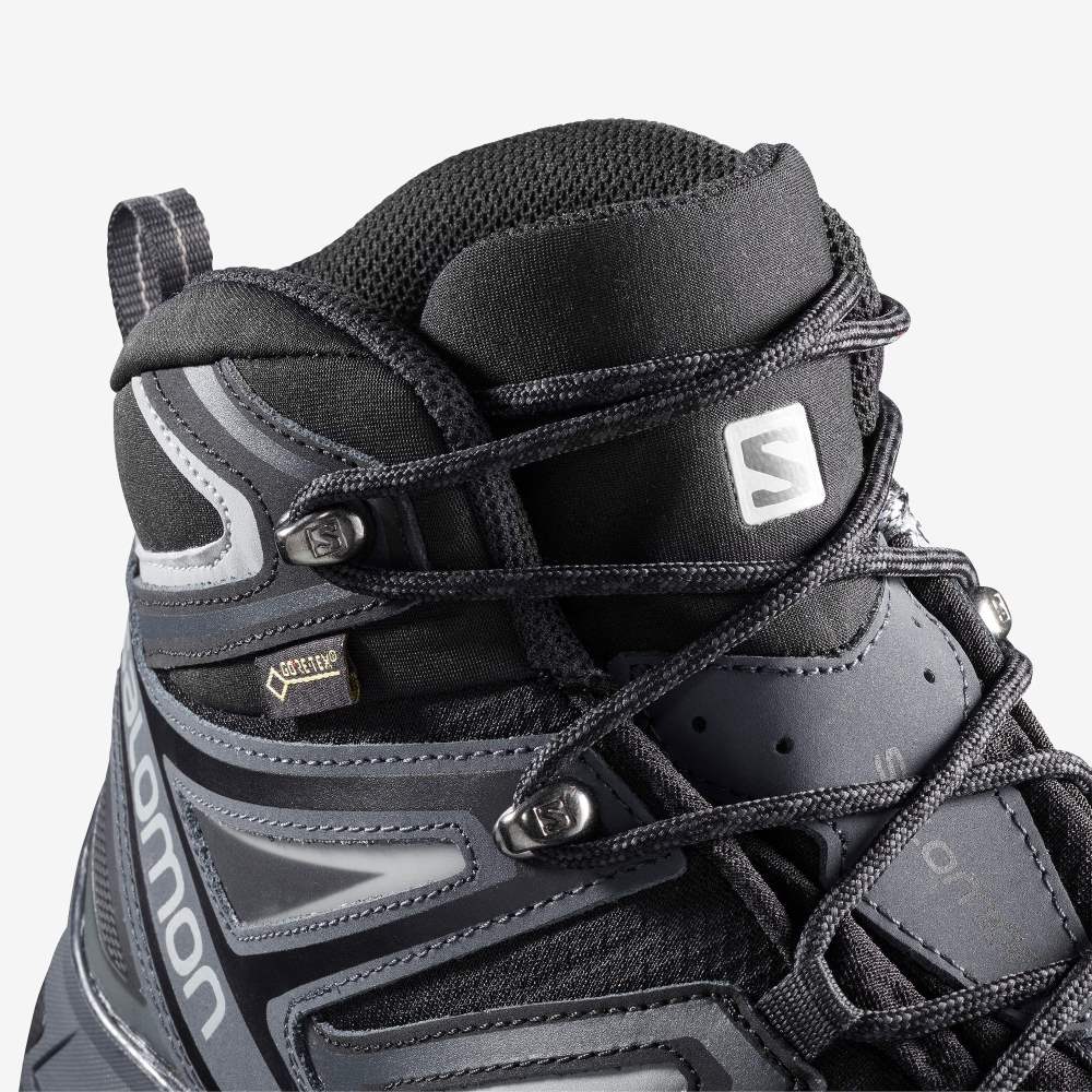 Black Salomon X Ultra 3 Mid Gore-Tex Men's Hiking Shoes | 710238FMJ