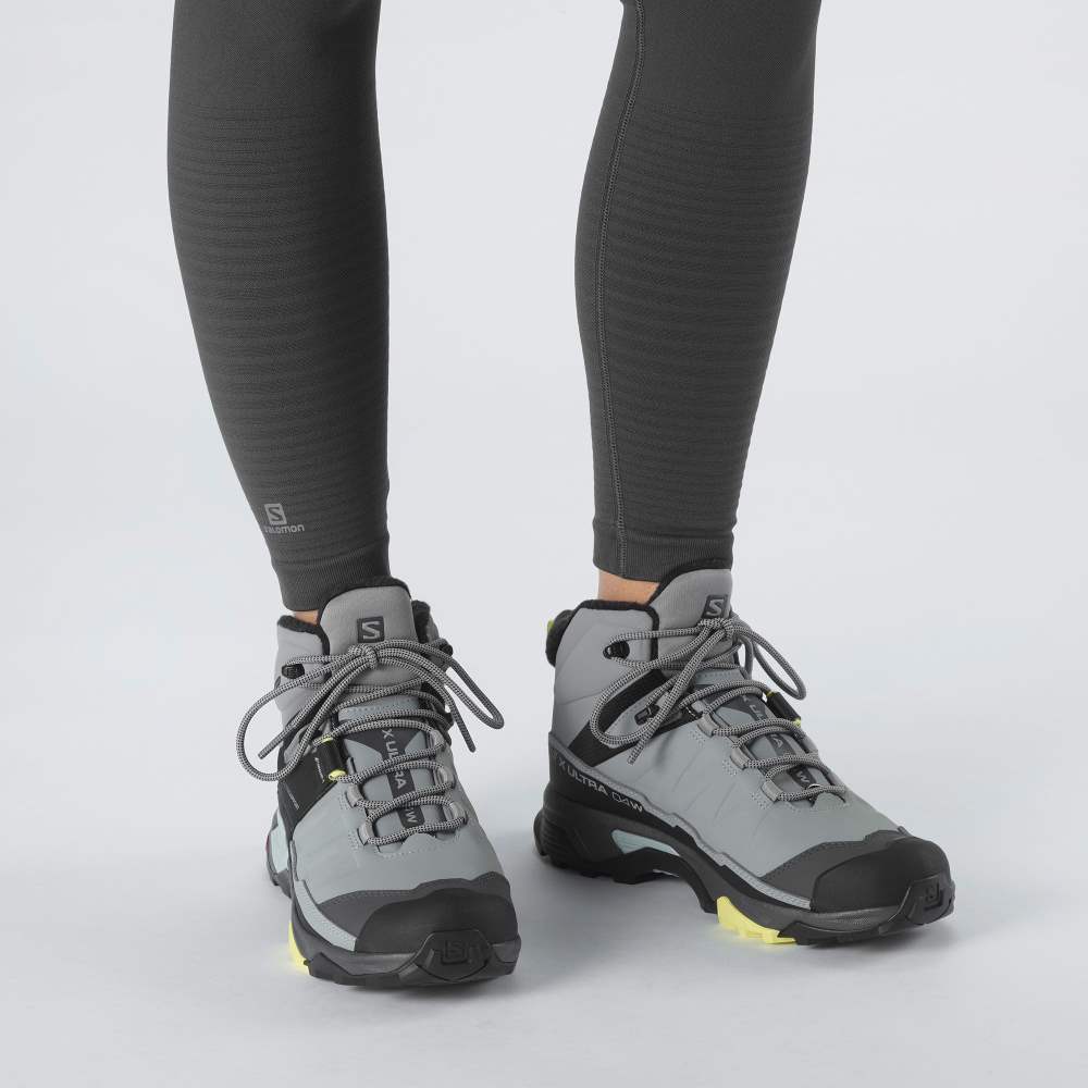 Black Salomon X Ultra 4 Mid Winter Thinsulate Climasalomon Waterproof Women's Walking Shoes | 561379HAE