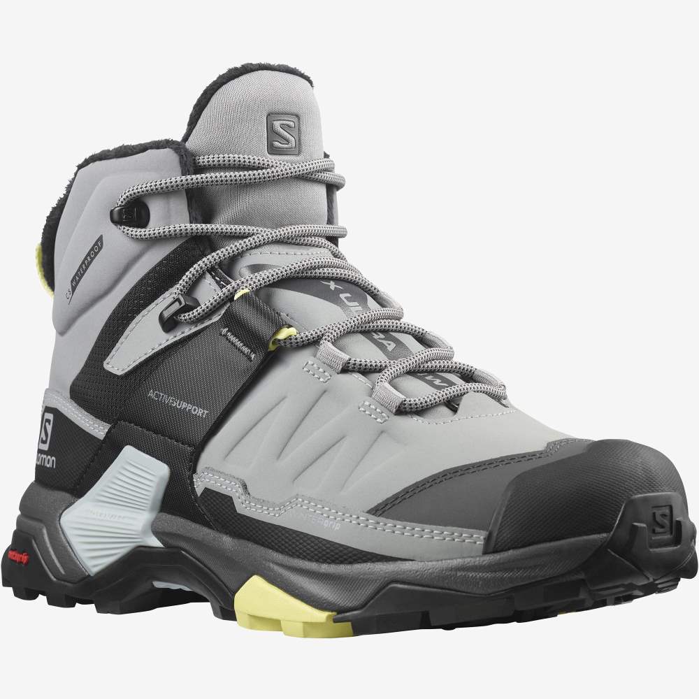 Black Salomon X Ultra 4 Mid Winter Thinsulate Climasalomon Waterproof Women's Walking Shoes | 561379HAE