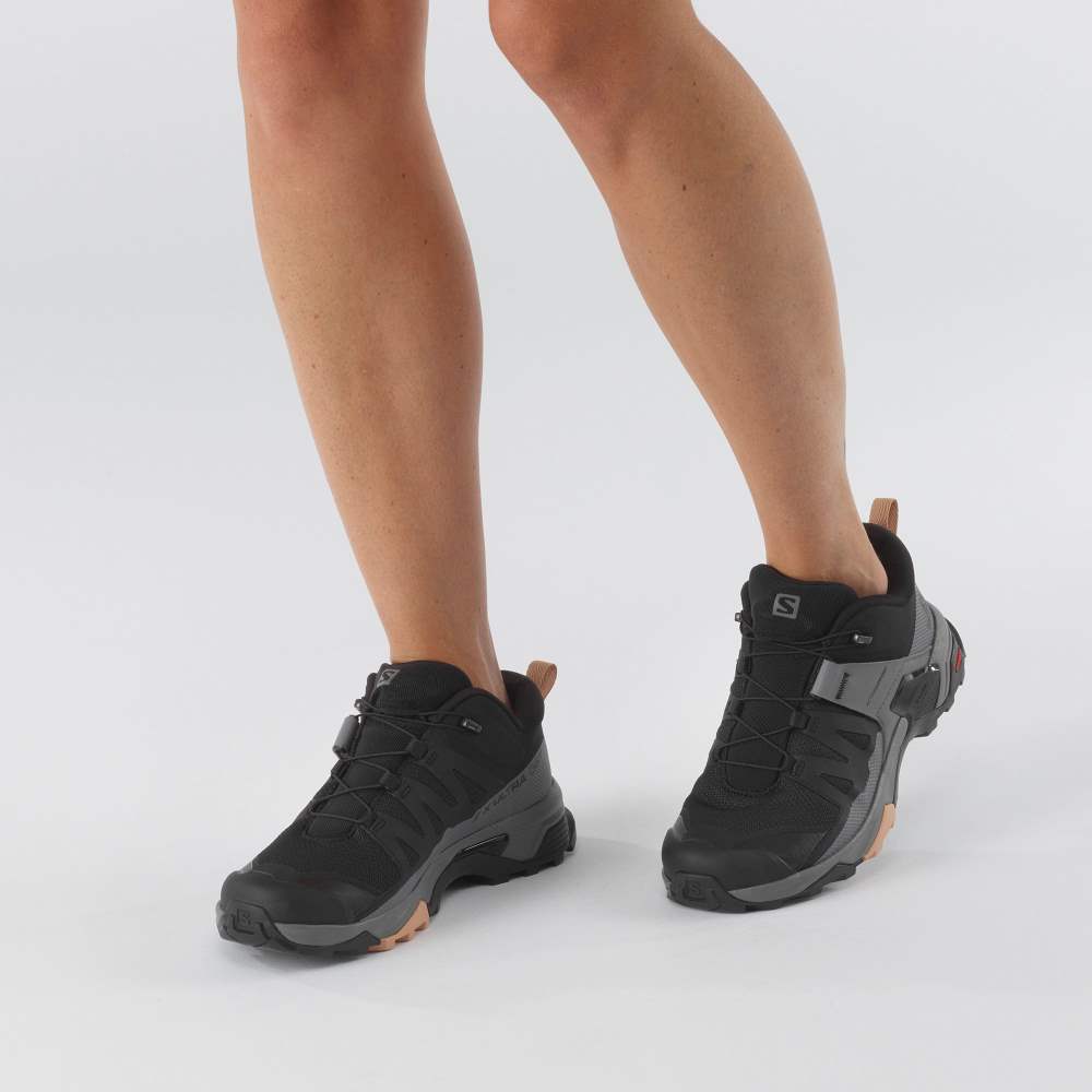 Black Salomon X Ultra 4 Women's Hiking Shoes | 106527PAY