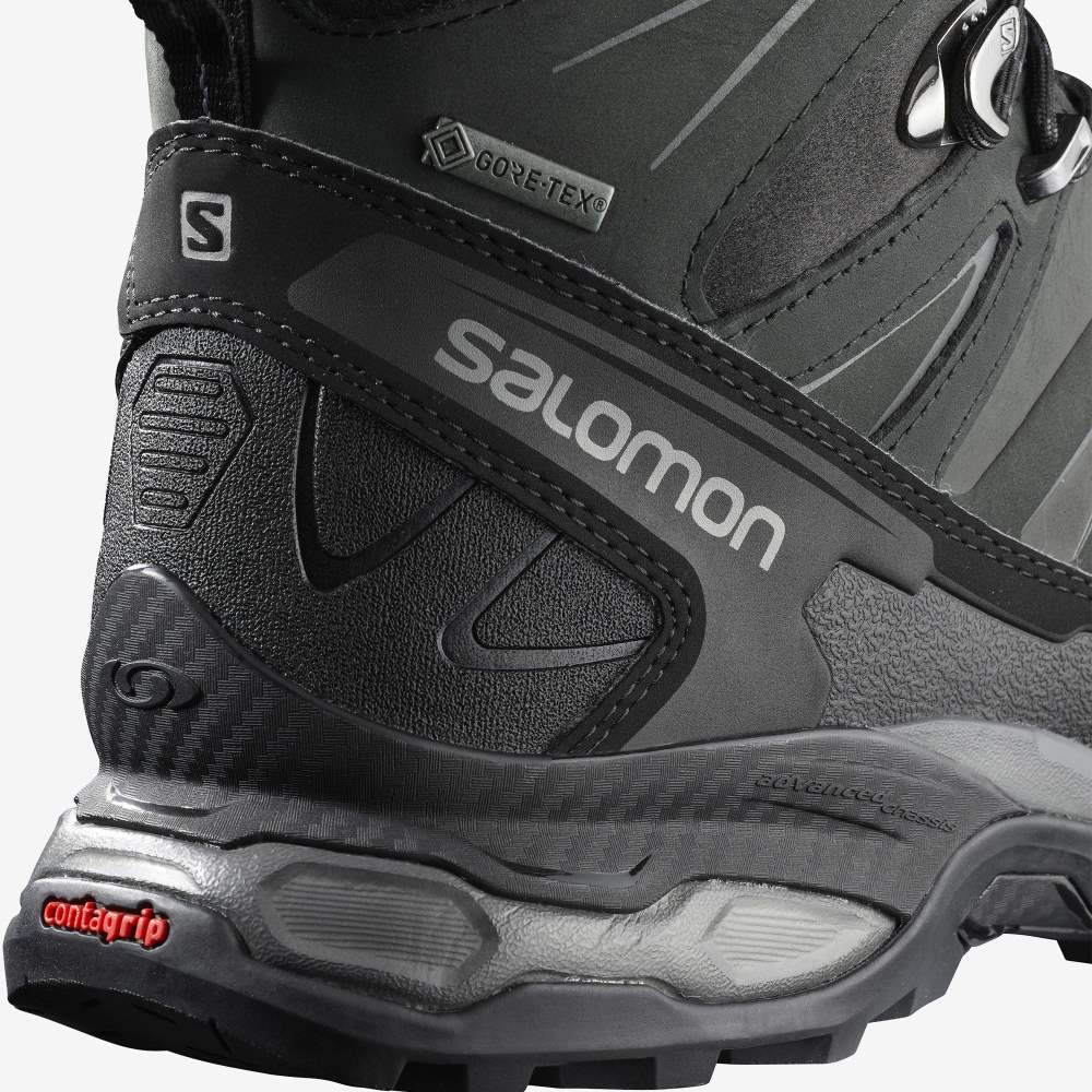 Black Salomon X Ultra Trek Gore-Tex Men's Hiking Shoes | 698230GCB