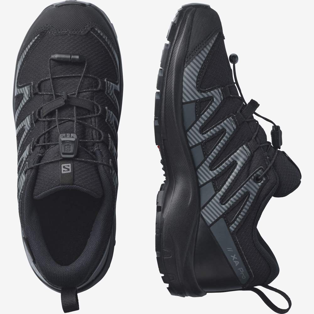 Black Salomon Xa Pro V8 Climasalomon Waterproof Kids' Hiking Shoes | 073941DTN
