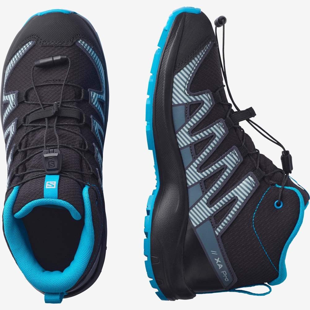 Black Salomon Xa Pro V8 Mid Climasalomon Waterproof Kids' Hiking Shoes | 164082EGN