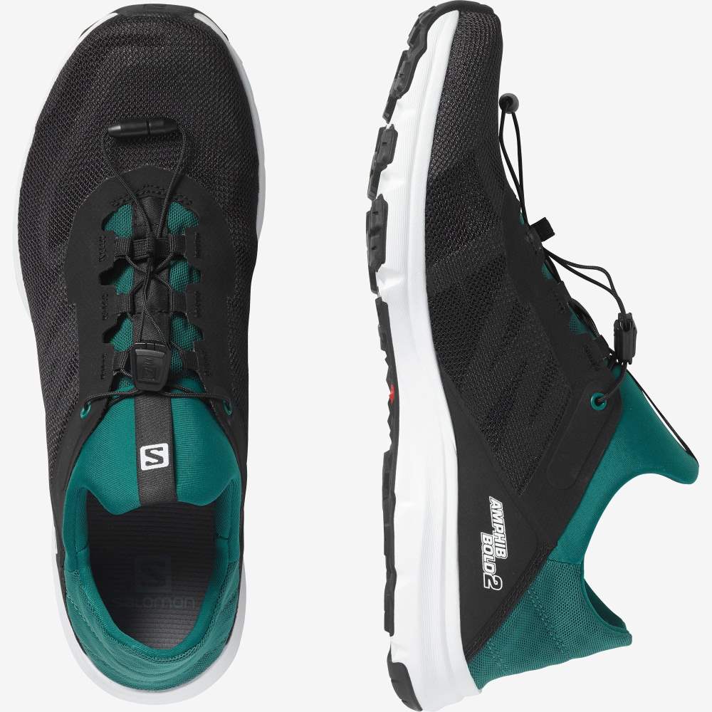 Black White Salomon Amphib Bold 2 Men's Water Shoes | 235849AXV