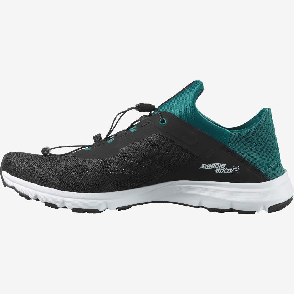 Black White Salomon Amphib Bold 2 Men's Water Shoes | 235849AXV