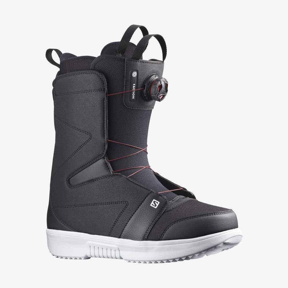 Black White Salomon Faction Boa Men\'s Snow Boots | 531720FNL