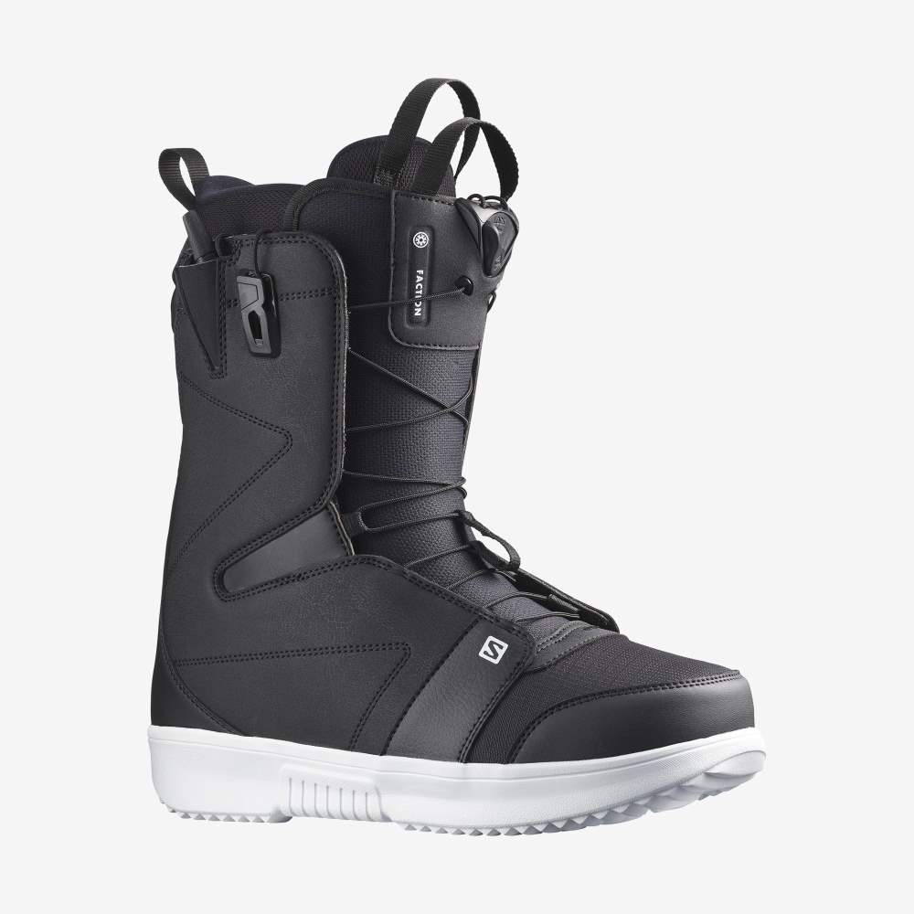 Black White Salomon Faction Men\'s Snow Boots | 189560PSQ