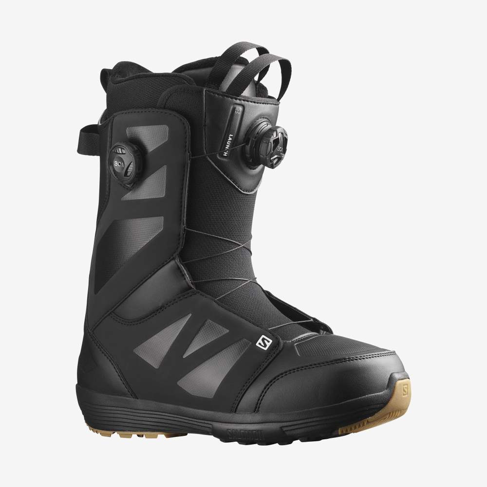 Black White Salomon Launch Boa Sj Boa Men\'s Snow Boots | 085639JPE