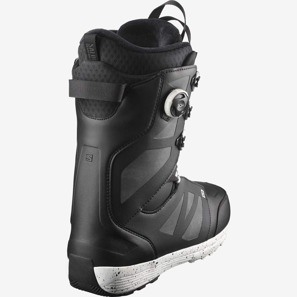 Black White Salomon Launch Lace Boa Sj Men's Snow Boots | 438205KUR