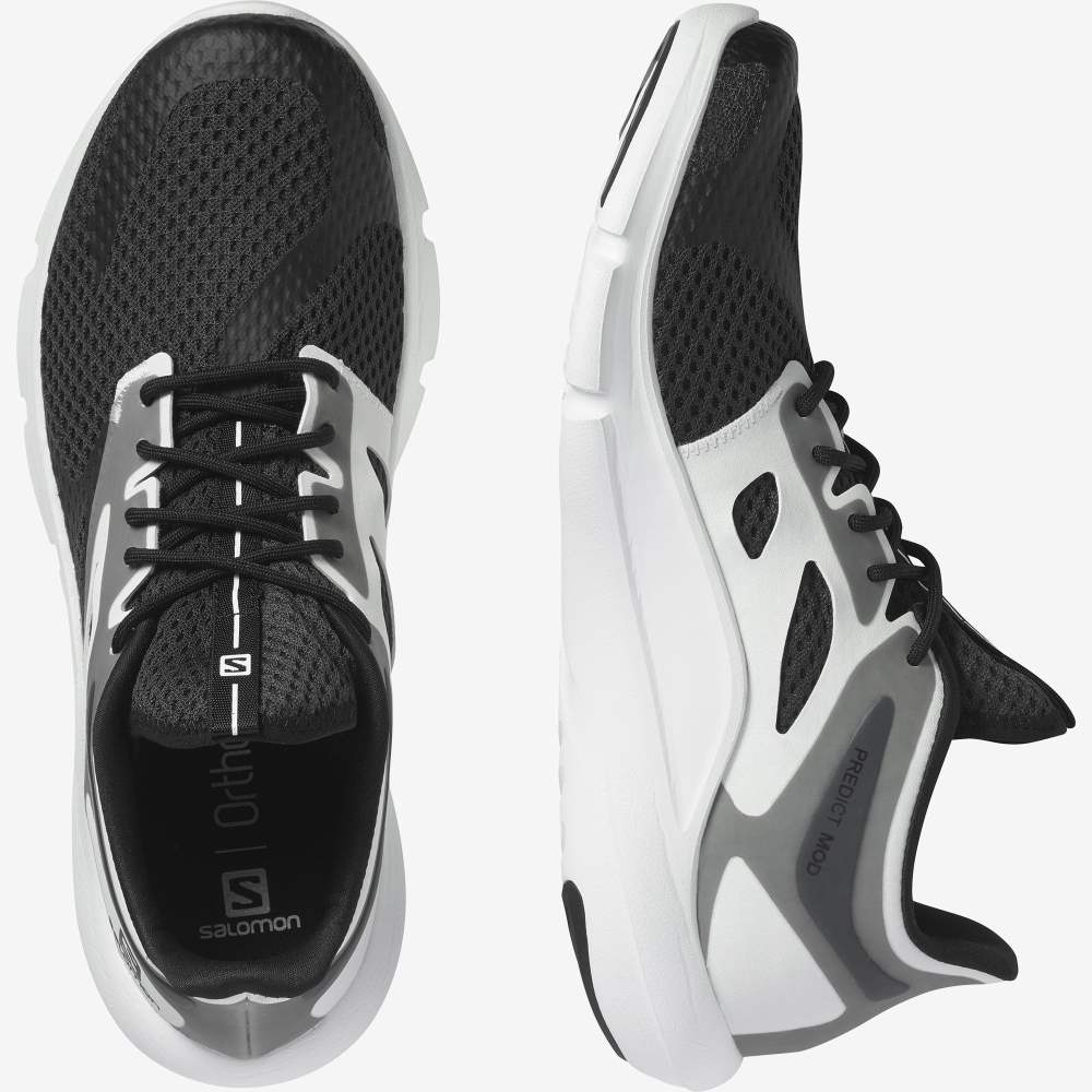 Black White Salomon Predict Mod Men's Running Shoes | 129846MSF