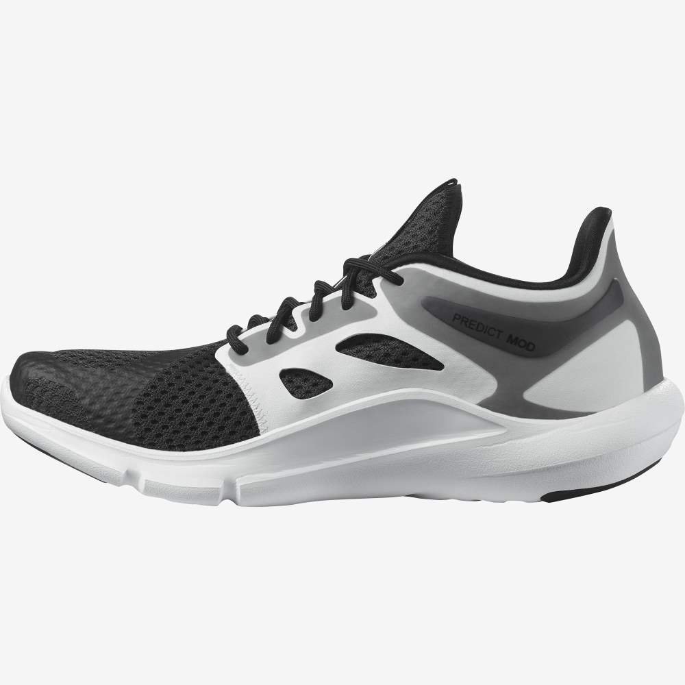 Black White Salomon Predict Mod Men's Running Shoes | 129846MSF