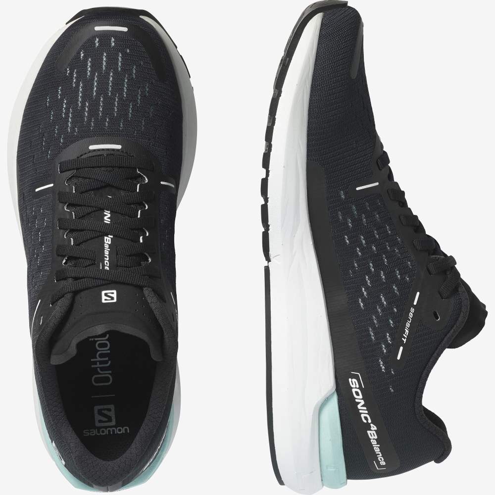 Black White Salomon Sonic 4 Balance Men's Running Shoes | 126589NJV
