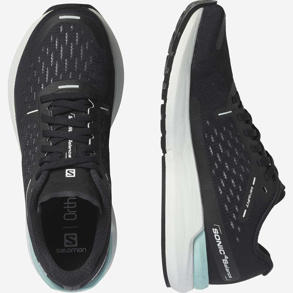 Black White Salomon Sonic 4 Balance Women's Running Shoes | 147036FTN