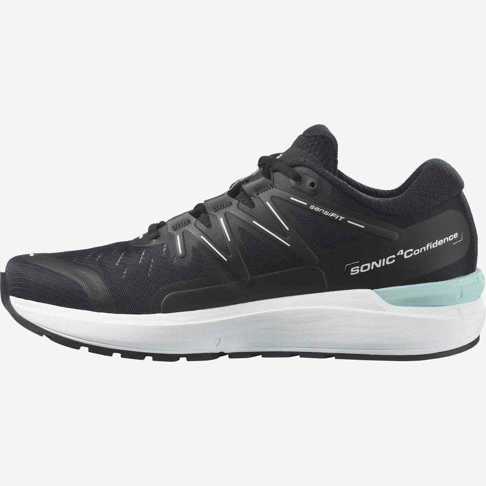 Black White Salomon Sonic 4 Confidence Men's Running Shoes | 793546AUJ