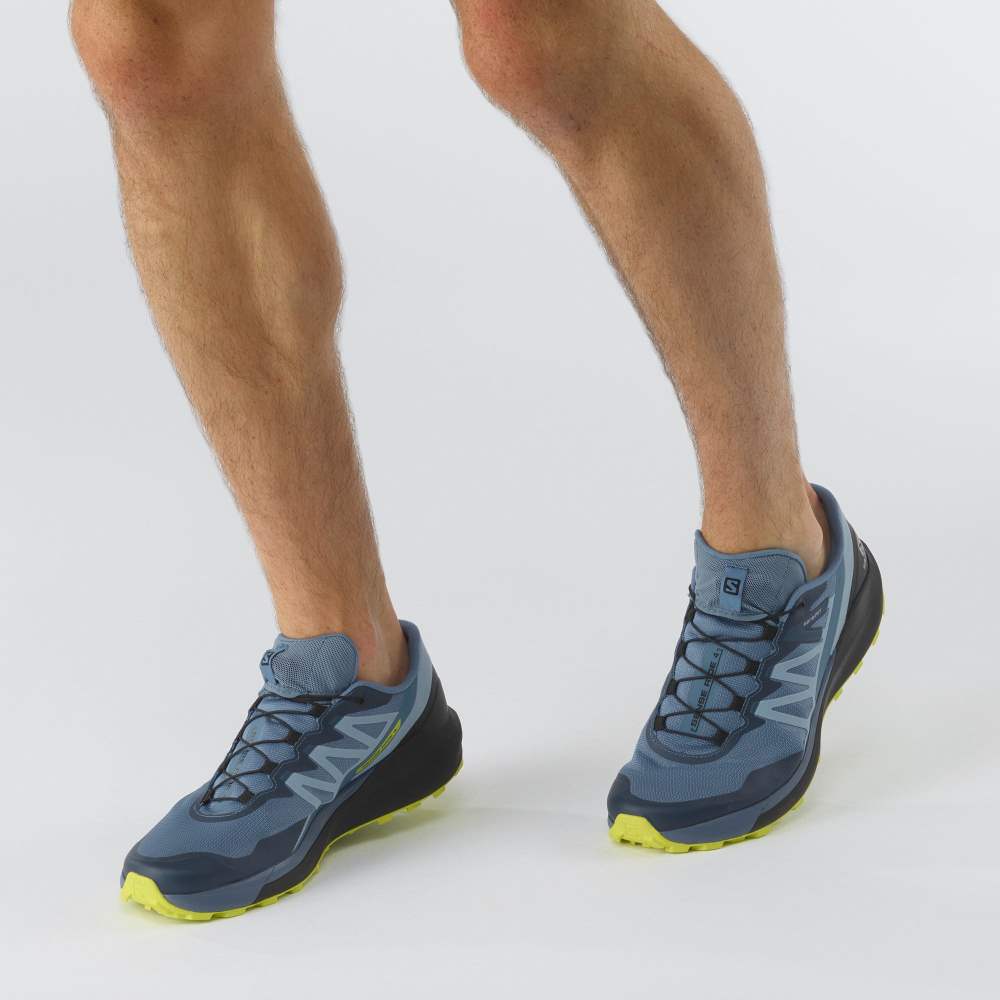 Blue Black Salomon Sense Ride 4 Men's Trail Running Shoes | 876953ETO