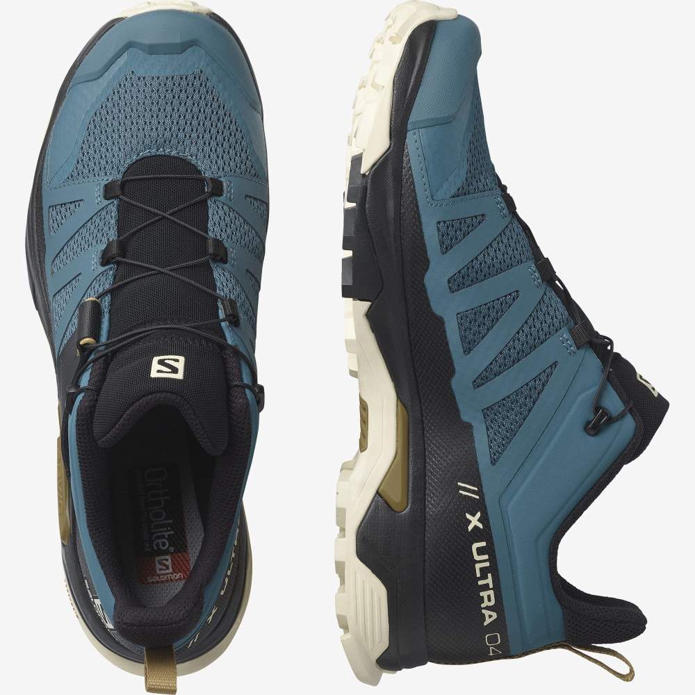 Blue Brown Salomon X Ultra 4 Men's Hiking Shoes | 394058RQH