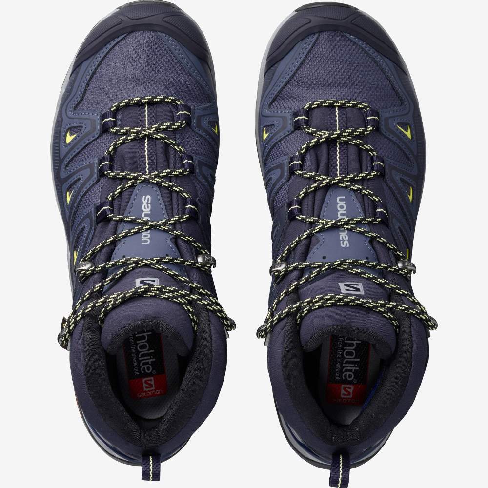 Blue Green Salomon X Ultra 3 Mid Gore-Tex Women's Hiking Shoes | 047183TFQ