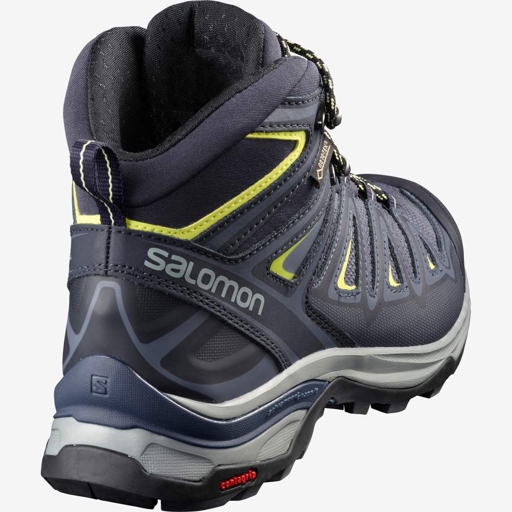 Blue Green Salomon X Ultra 3 Mid Gore-Tex Women's Hiking Shoes | 047183TFQ