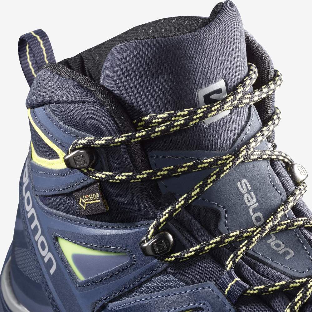Blue Green Salomon X Ultra 3 Mid Gore-Tex Women's Hiking Shoes | 047183TFQ