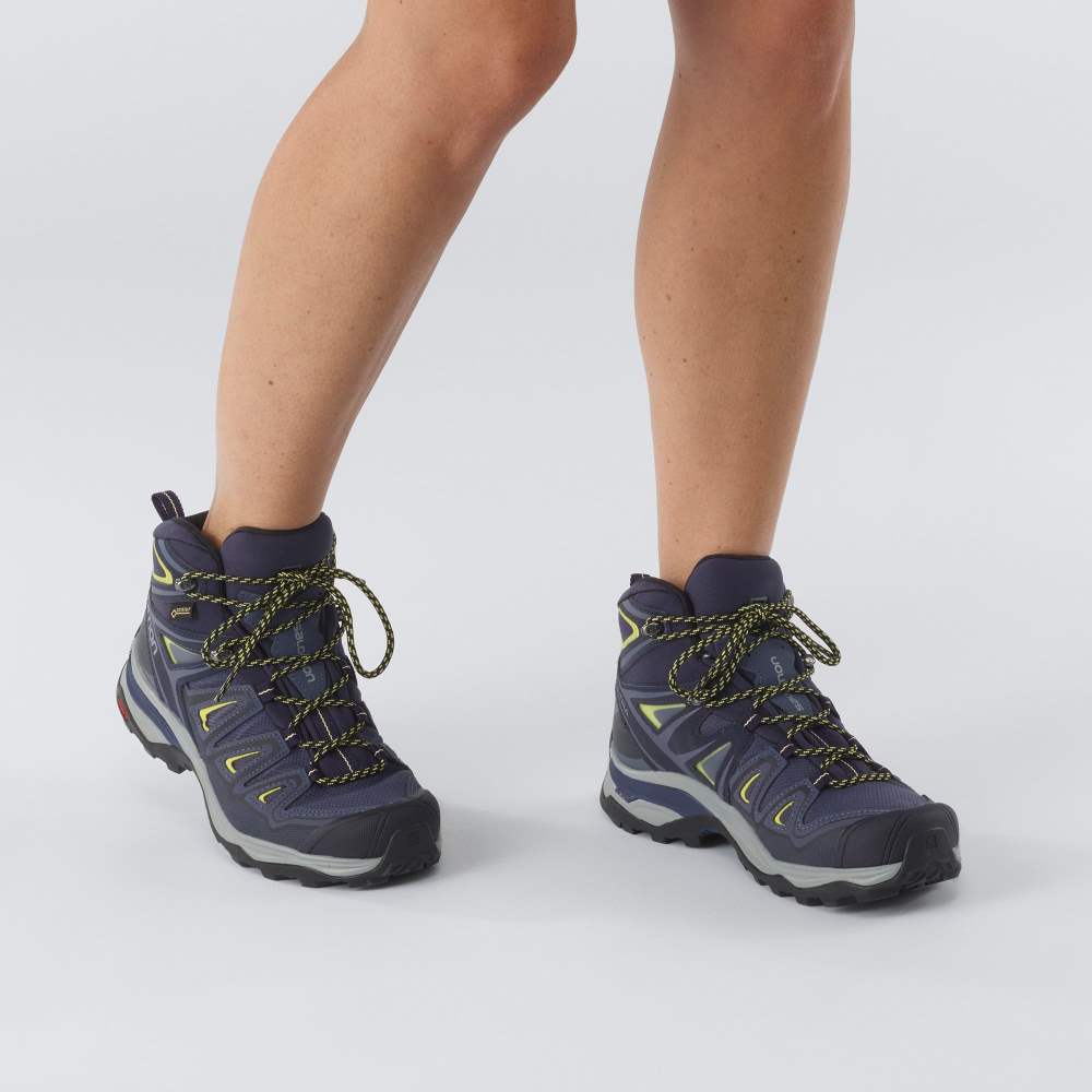 Blue Green Salomon X Ultra 3 Wide Mid Gore-Tex Women's Hiking Shoes | 960273HJS