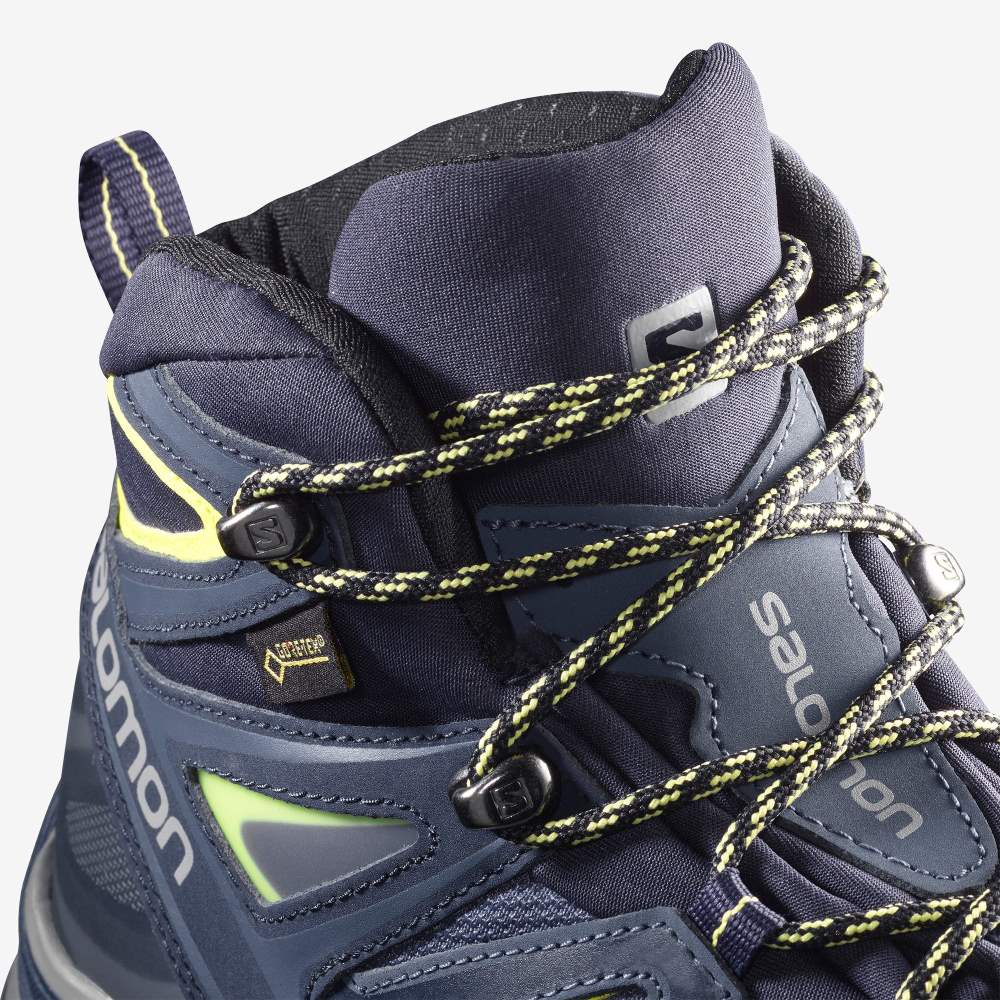 Blue Green Salomon X Ultra 3 Wide Mid Gore-Tex Women's Hiking Shoes | 960273HJS