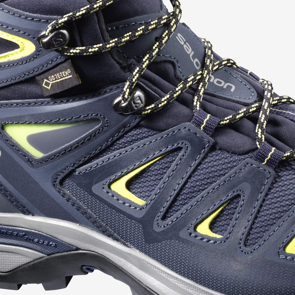 Blue Green Salomon X Ultra 3 Wide Mid Gore-Tex Women's Hiking Shoes | 960273HJS