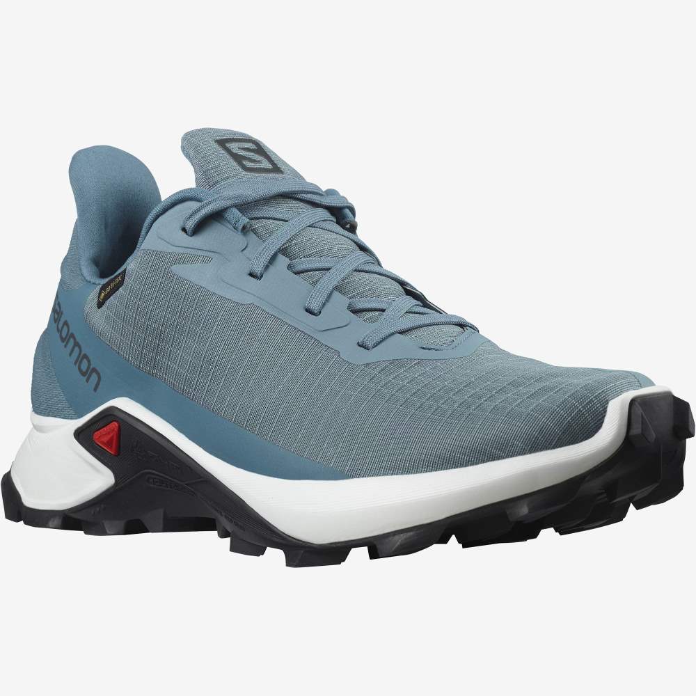 Blue Grey Salomon Alphacross 3 Gore-Tex Women's Trail Running Shoes | 085639UDS