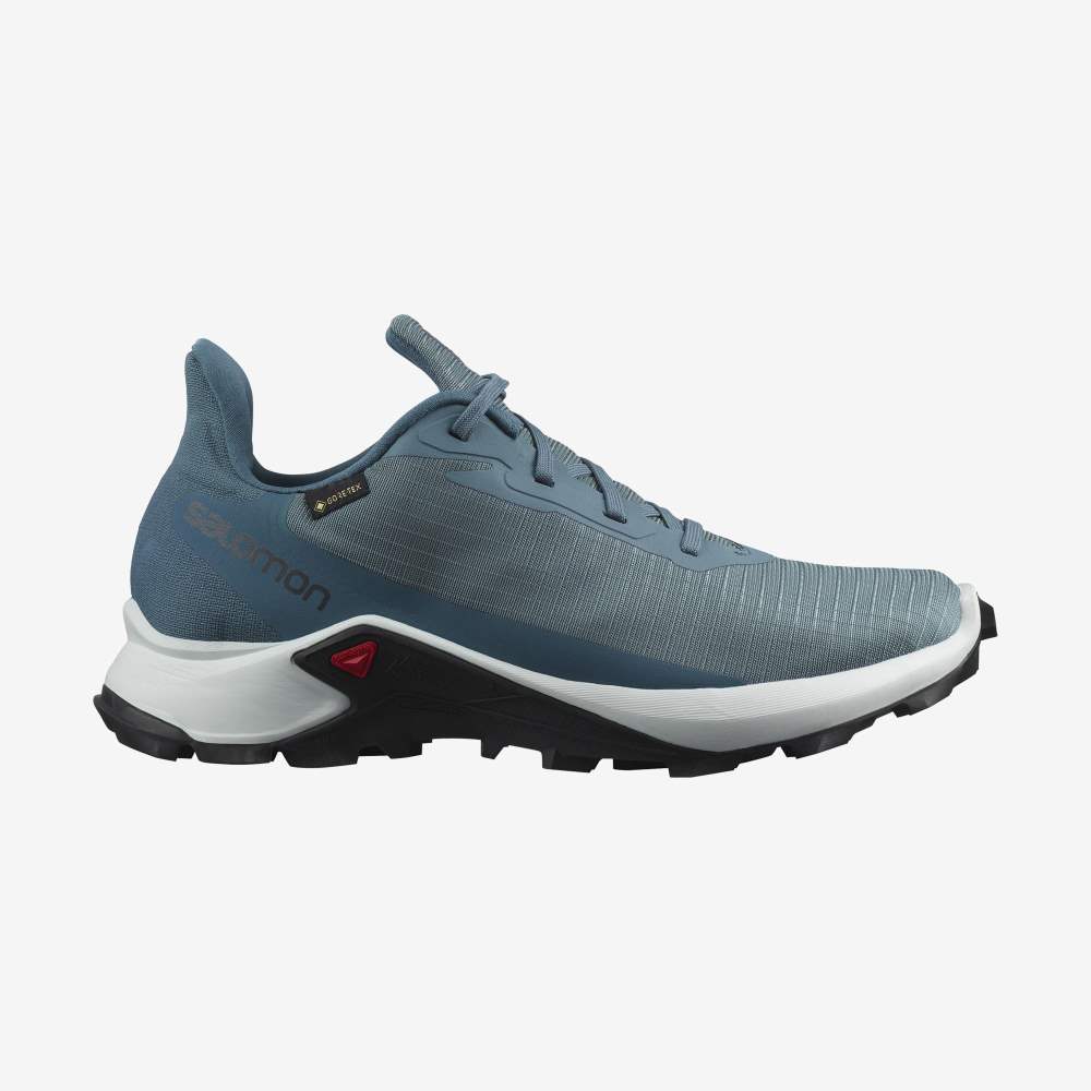 Blue Grey Salomon Alphacross 3 Gore-Tex Women\'s Trail Running Shoes | 085639UDS