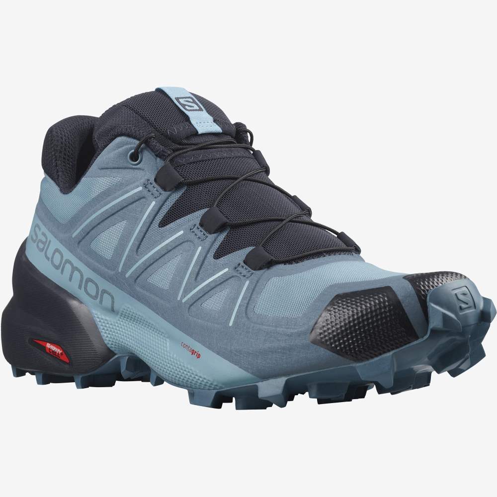 Blue Grey Salomon Speedcross 5 Women's Trail Running Shoes | 360197OBS