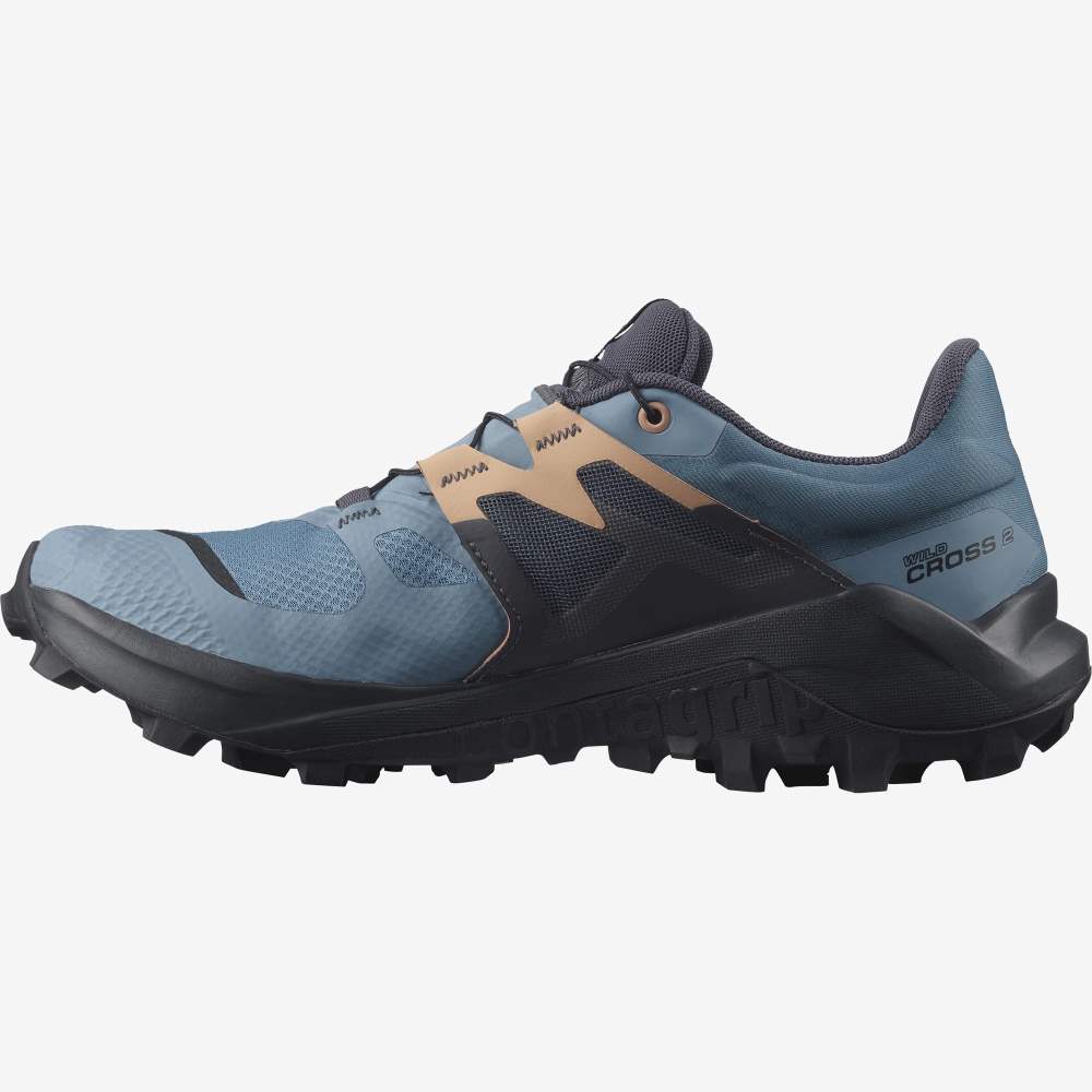 Blue Grey Salomon Wildcross 2 Gore-Tex Women's Trail Running Shoes | 834159FNU