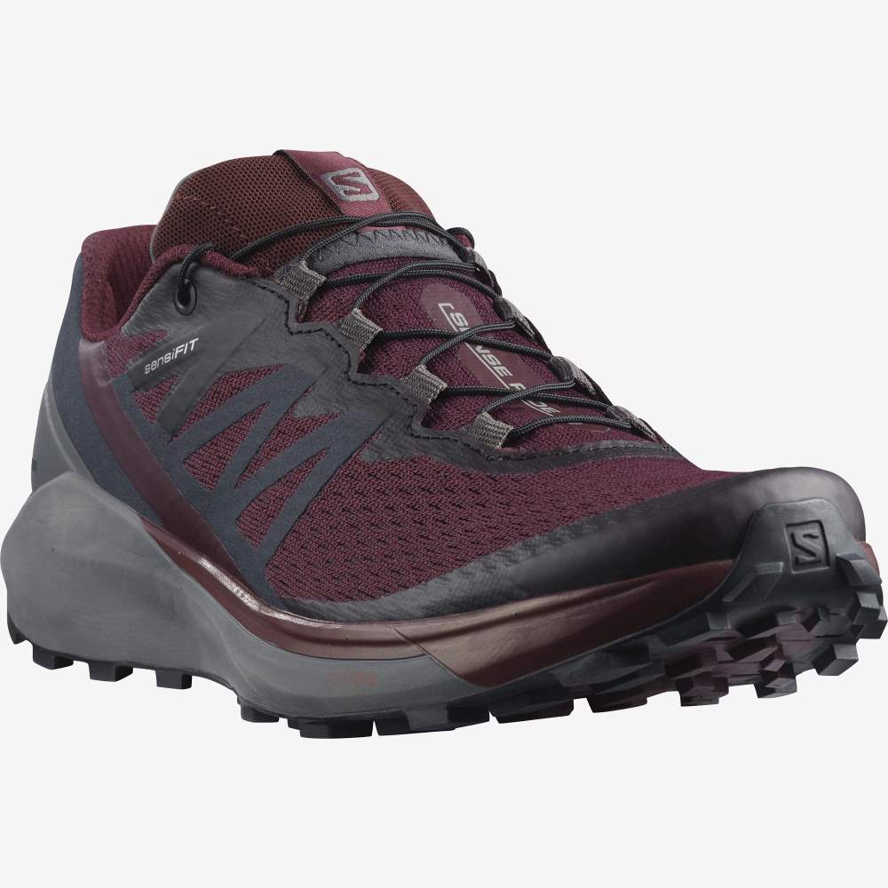Blue Maroon Salomon Sense Ride 4 Women's Trail Running Shoes | 062871SOE