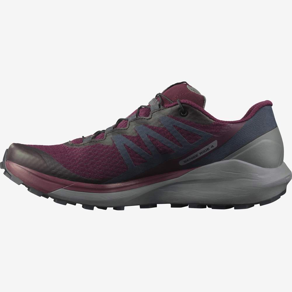Blue Maroon Salomon Sense Ride 4 Women's Trail Running Shoes | 062871SOE