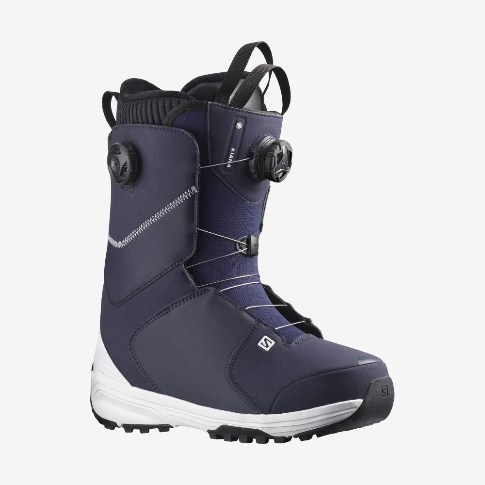 Blue White Salomon Kiana Dual Boa Women\'s Snow Boots | 362405UNS