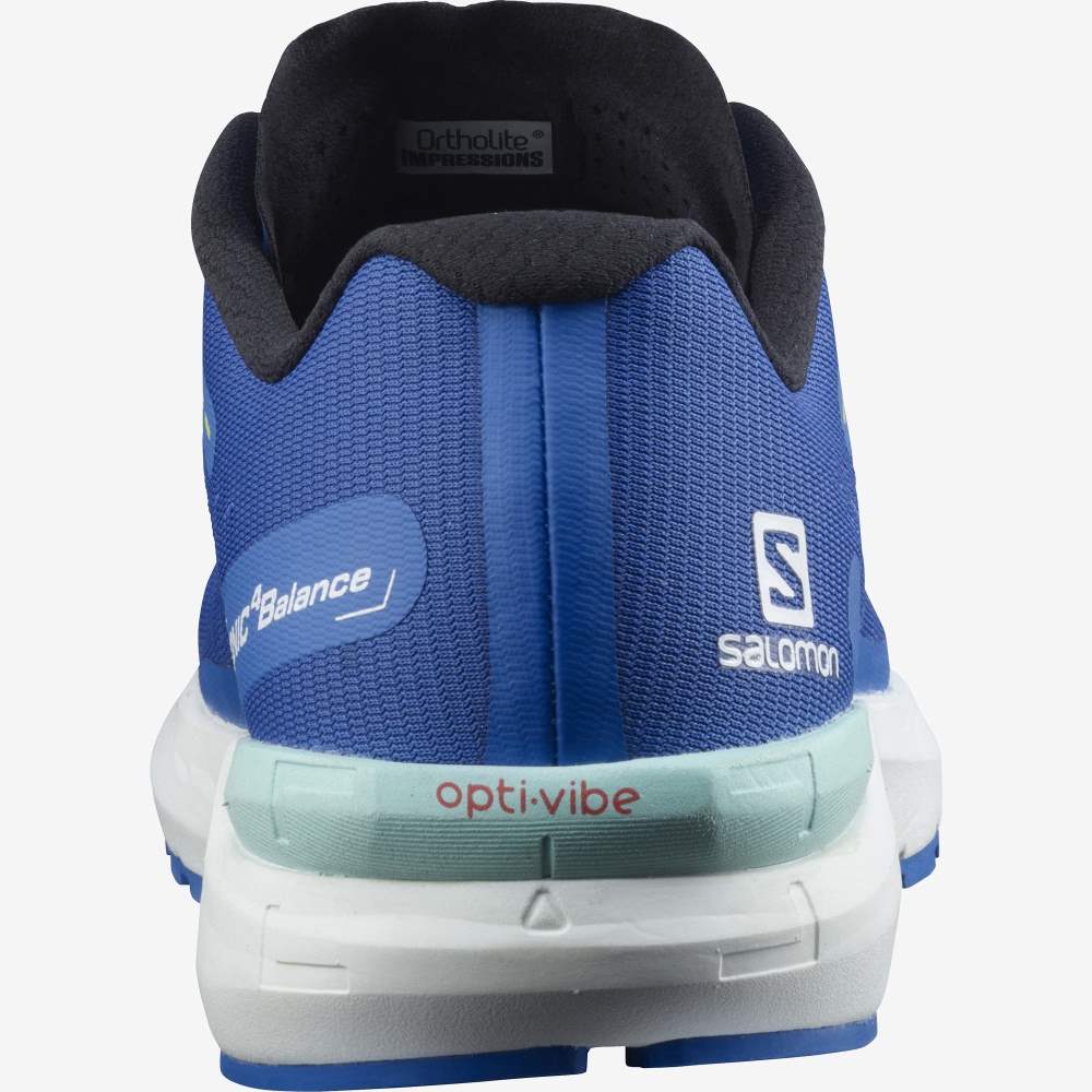 Blue White Salomon Sonic 4 Balance Men's Running Shoes | 465398MUQ