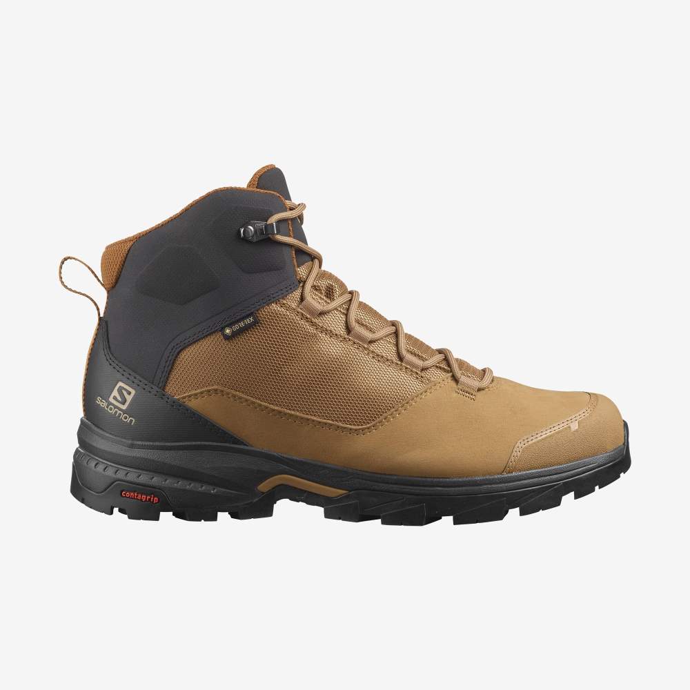 Brown Salomon Outward Gore-Tex Men\'s Hiking Shoes | 980376WJI